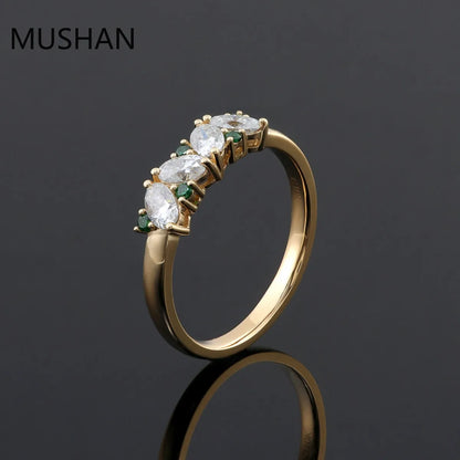 MUSHAN Luxury Custom 14K 18K Gold Rings Band Jewelry With Moissanite Diamond Lab Grown Gemstones Diamond Wedding Ring For Women