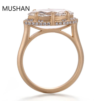 MUSHAN Luxury Custom 14K 18K Gold Rings Band Jewelry With Moissanite Diamond Lab Grown Gemstones Diamond Wedding Ring For Women