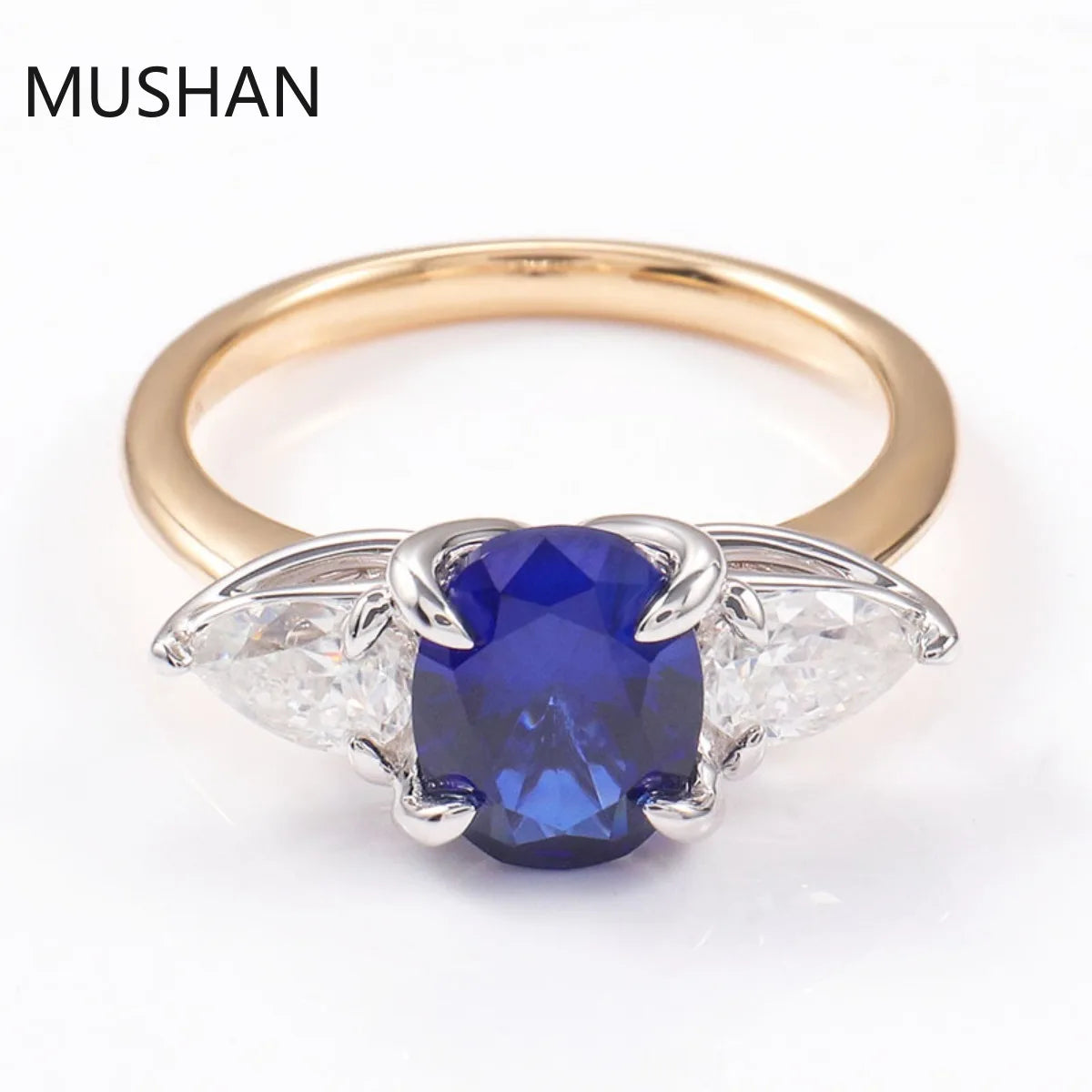 Bagues de luxe personnalisées MUSHAN en or 14K 18K, bijoux avec diamant moissanite et pierres précieuses de laboratoire, alliance pour femme