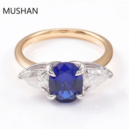 Bagues de luxe personnalisées MUSHAN en or 14K 18K, bijoux avec diamant moissanite et pierres précieuses de laboratoire, alliance pour femme