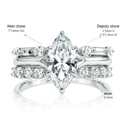 MUSHAN Luxury Jewelry 925 Sterling Silver Ring Band Women GRA Certificated Moissanite Diamond Emerald D Color Rings Fine Jewelry