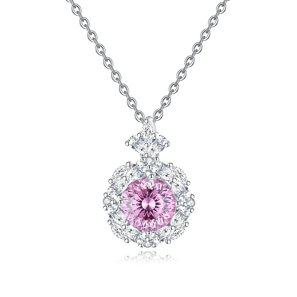MuShan Jewelry 925 Sterling Silver Necklace Pendant Chain HCD Gemstones Glamorous Style Luxury Jewelry Women Necklaces Jewelry
