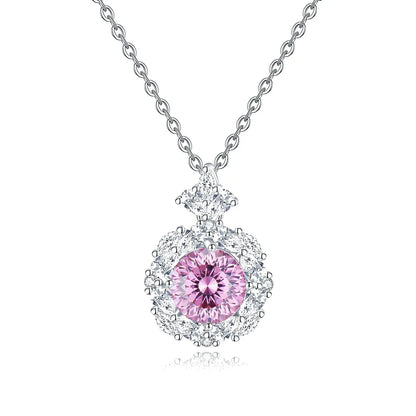 MuShan Jewelry 925 Sterling Silver Necklace Pendant Chain HCD Gemstones Glamorous Style Luxury Jewelry Women Necklaces Jewelry