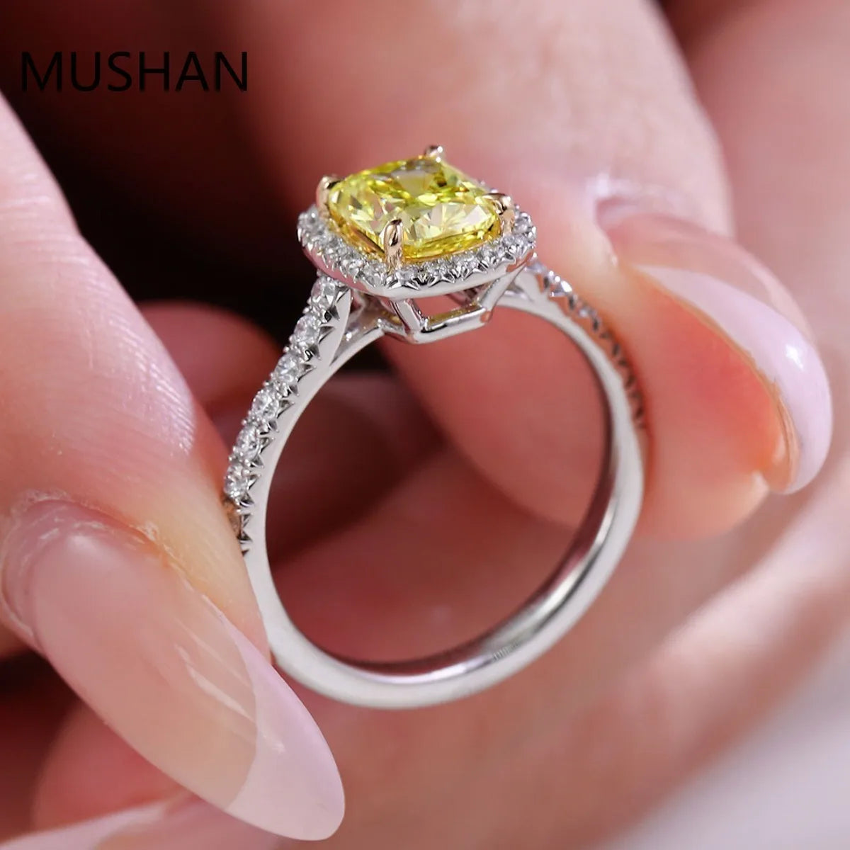 MUSHAN Luxury Custom 14K 18K Gold Rings Band Jewelry With Moissanite Diamond Lab Grown Gemstones Diamond Wedding Ring For Women
