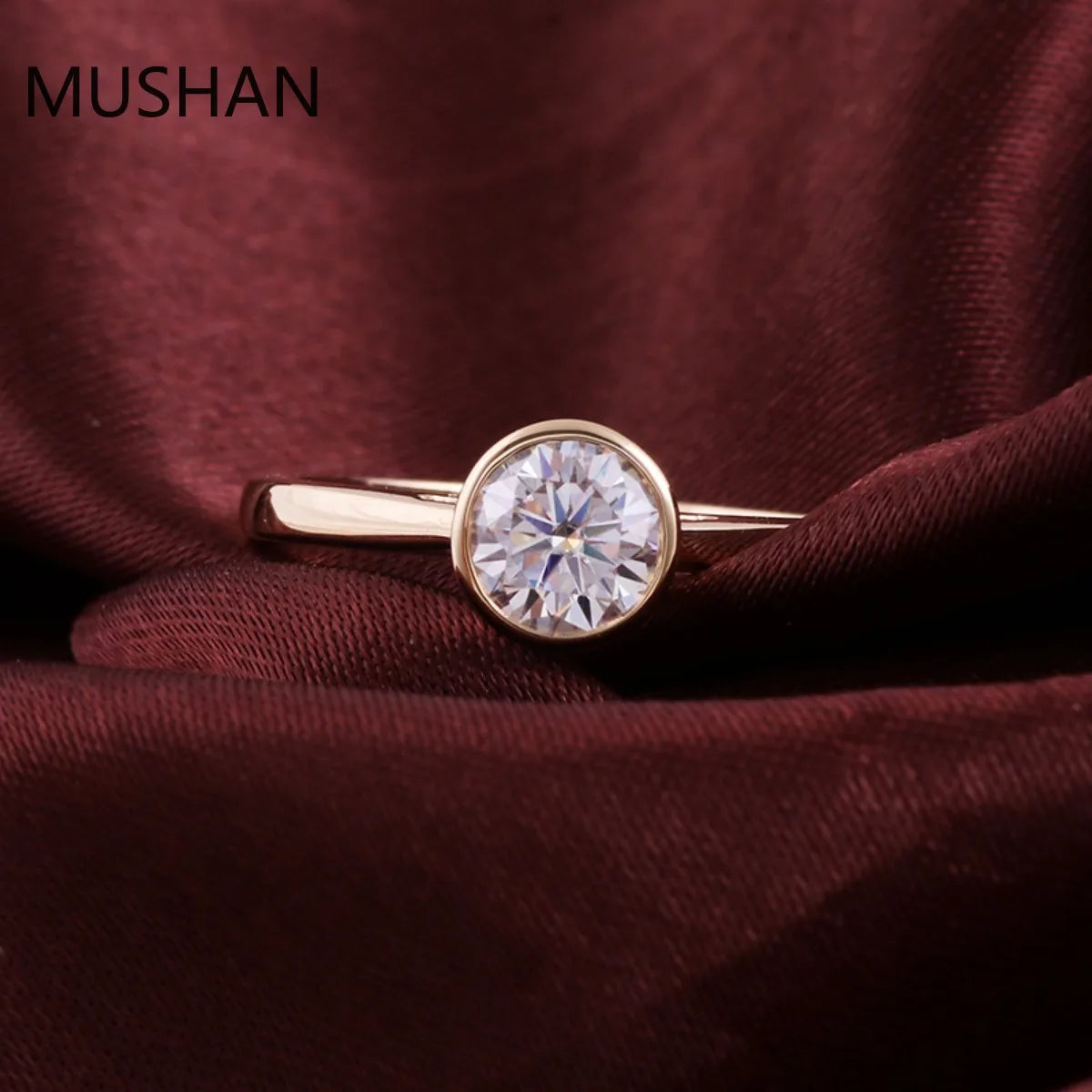 MUSHAN Luxury Custom 14K 18K Gold Rings Band Jewelry With Moissanite Diamond Lab Grown Gemstones Diamond Wedding Ring For Women