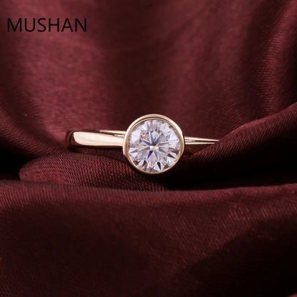 MUSHAN Luxury Custom 14K 18K Gold Rings Band Jewelry With Moissanite Diamond Lab Grown Gemstones Diamond Wedding Ring For Women