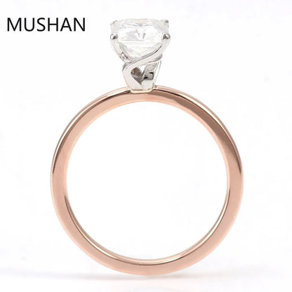MUSHAN Luxury Custom 14K 18K Gold Rings Band Jewelry With Moissanite Diamond Lab Grown Gemstones Diamond Wedding Ring For Women