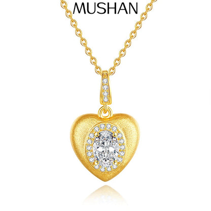 Cadena de cuerda de plata de ley 925 con flores de moissanita de la marca MuShan, el mejor regalo para mamá o para ella, chapada en rodio, cadena resistente con patente MST