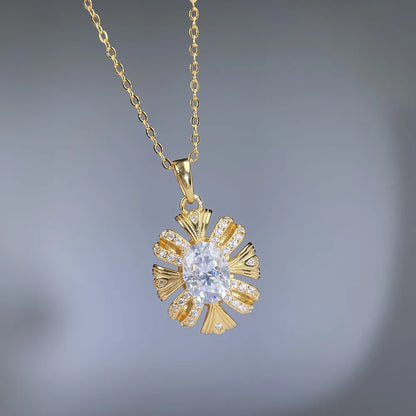 Collier MuShan Luxury Jewelry en argent sterling 925, chaîne corde, moissanite éclatante, idéal pour un rendez-vous amoureux, plaqué rhodium, pour épouse, collier breveté MST