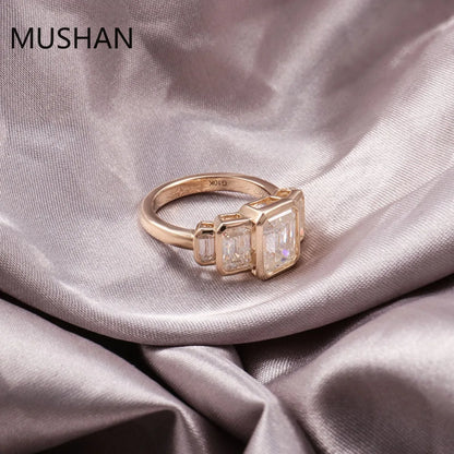 MUSHAN Luxury Custom 14K 18K Gold Rings Band Jewelry With Moissanite Diamond Lab Grown Gemstones Diamond Wedding Ring For Women
