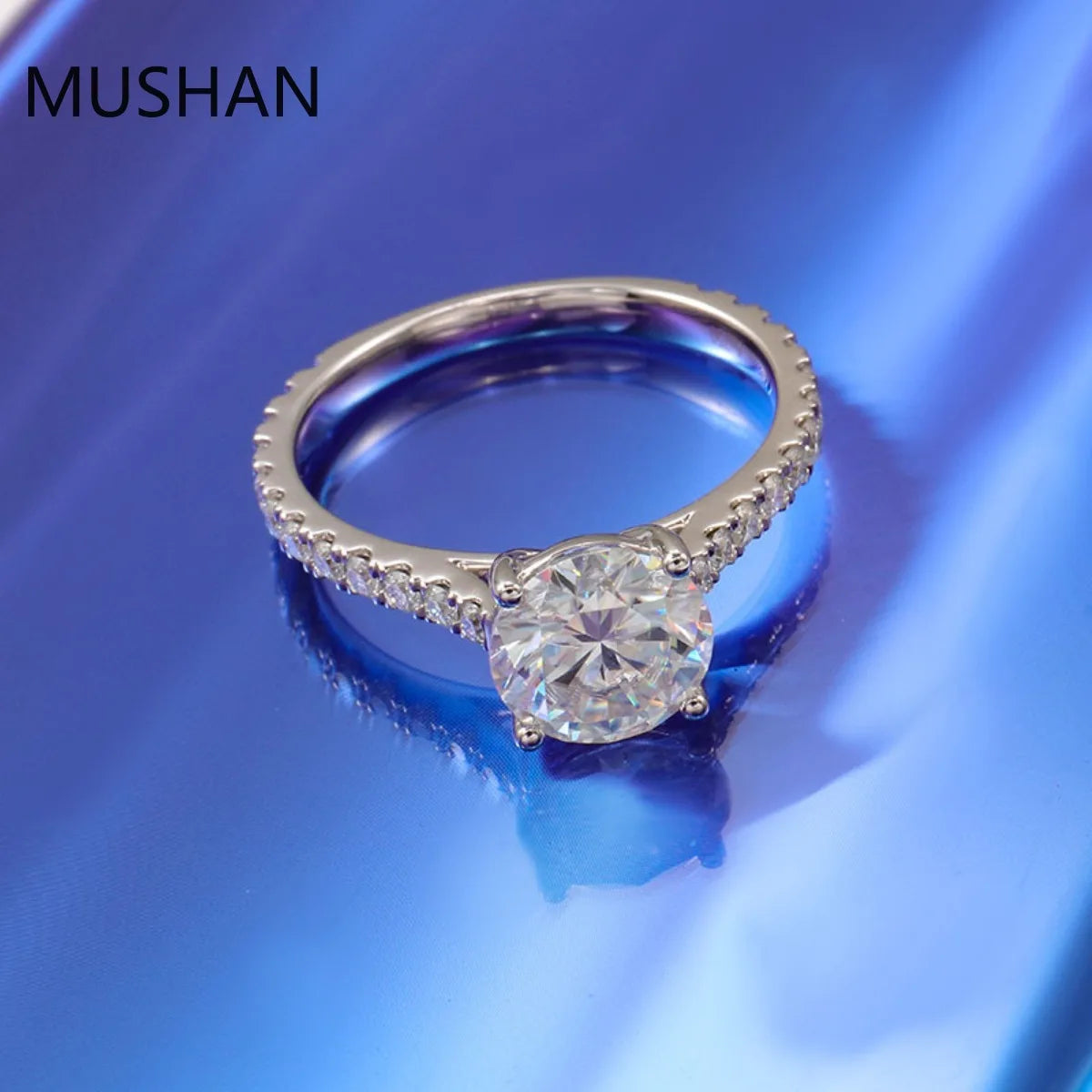 MUSHAN Luxury Custom 14K 18K Gold Rings Band Jewelry With Moissanite Diamond Lab Grown Gemstones Diamond Wedding Ring For Women