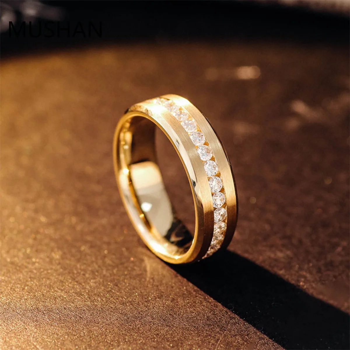 MUSHAN Luxury Custom 14K 18K Gold Rings Band Jewelry With Moissanite Diamond Lab Grown Gemstones Diamond Wedding Ring For Women