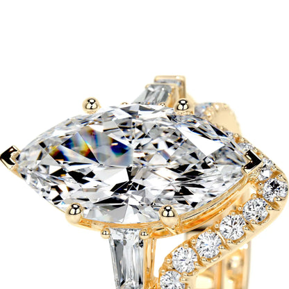 Anillo de plata de ley 925 de la marca MuShan, anillo de regalo con moissanita VVS para ella, chapado en oro de 18K, joyería fina con patente MST