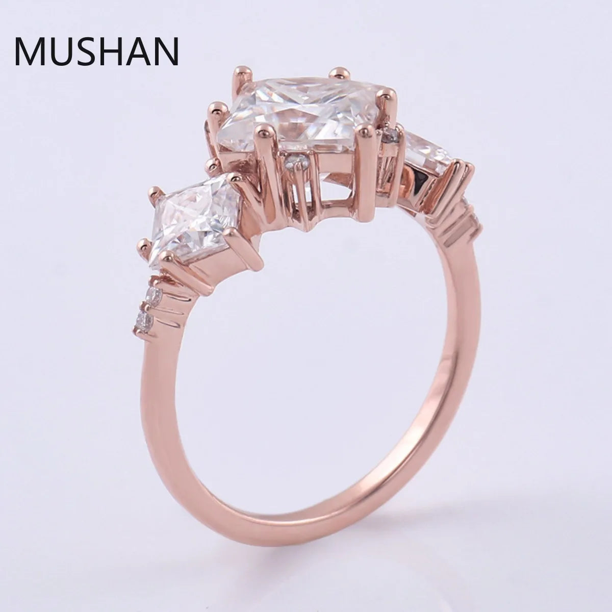 MUSHAN Luxury Custom 14K 18K Gold Rings Band Jewelry With Moissanite Diamond Lab Grown Gemstones Diamond Wedding Ring For Women