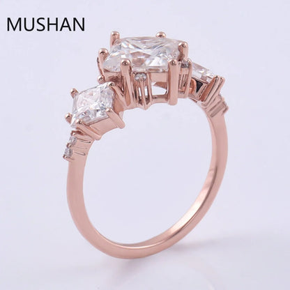 MUSHAN Luxury Custom 14K 18K Gold Rings Band Jewelry With Moissanite Diamond Lab Grown Gemstones Diamond Wedding Ring For Women