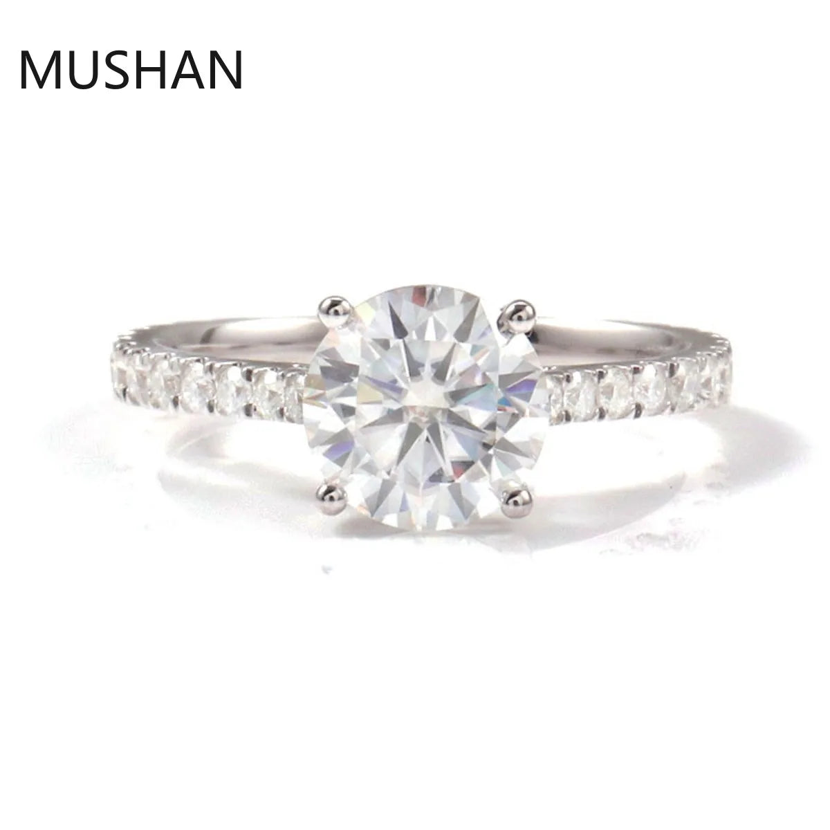 MUSHAN Luxury Custom 14K 18K Gold Rings Band Jewelry With Moissanite Diamond Lab Grown Gemstones Diamond Wedding Ring For Women