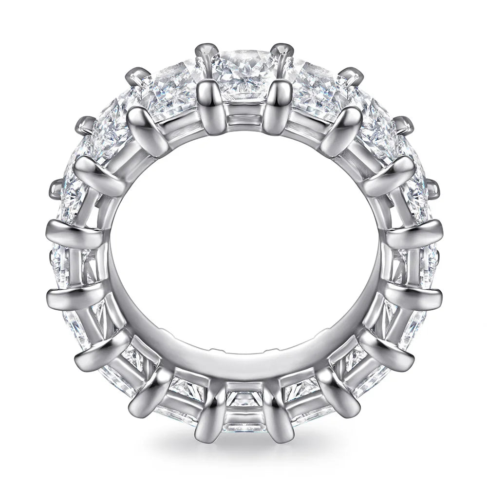 MuShan Jewelry 925 Sterling Silver Rings Bands Engagement Ring 7A Cubic Zirconia  Women Romantic Anniversary  Women Gift