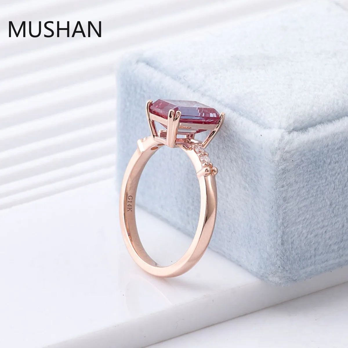 MUSHAN Luxury Custom 14K 18K Gold Rings Band Jewelry With Moissanite Diamond Lab Grown Gemstones Diamond Wedding Ring For Women