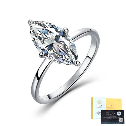 Bague MUSHAN Luxury Jewelry en argent sterling 925 pour femme, diamant moissanite taille émeraude certifié GRA, couleur D, bijou de luxe