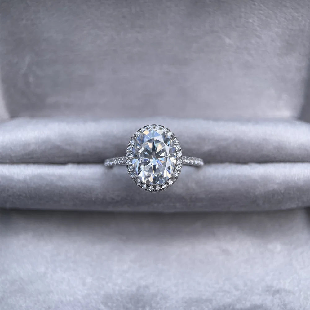 MuShan Brand Jewelry 925 Sterling Silver Ring Band Moissanite Diamond Wedding Rings D Color VVS1 Women MST Patent Fine Jewelry
