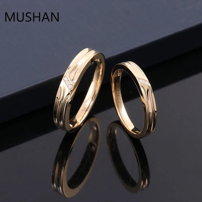 MUSHAN Luxury Custom 14K 18K Gold Rings Band Jewelry With Moissanite Diamond Lab Grown Gemstones Diamond Wedding Ring For Women