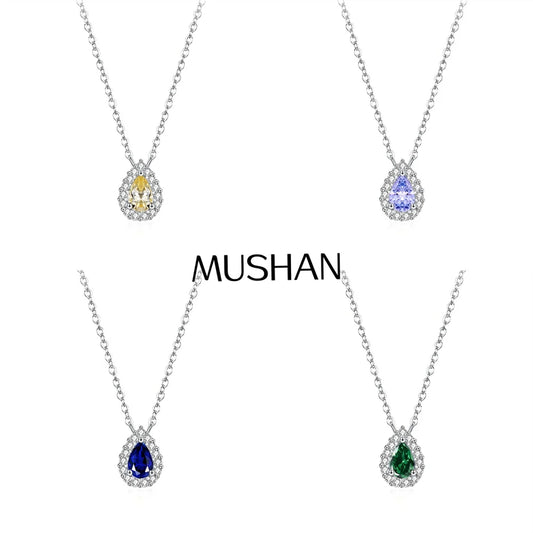 Pendentif de collier en argent sterling 925 MuShan Jewelry, chaîne avec diamants HCD, style minimaliste pour fête cocktail, colliers pour femmes