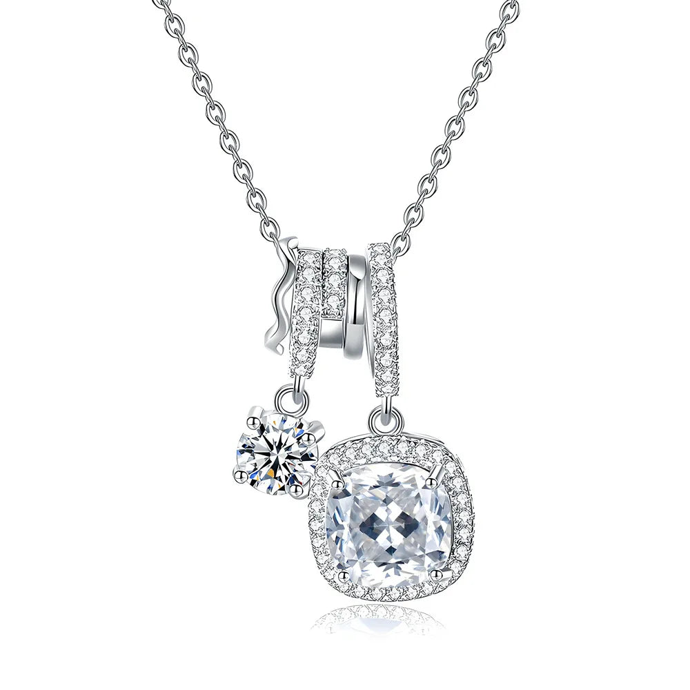 MuShan Jewelry 925 Sterling Silver Necklace Pendant Chain HCD Gemstones Anniversary Gift Daughter Gift Women Necklaces Jewelry