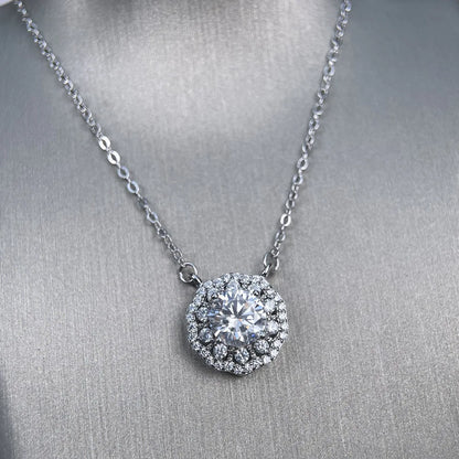 MuShan Designer Jewelry 925 Sterling Silver Locket Necklace Moissanite Diamond Non Tarnish for Mom Rhodium Plated MST Patent