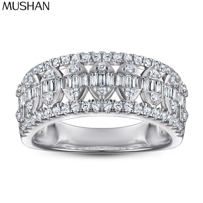 Anillos de banda de plata de ley 925 de MuShan Jewelry, anillo de compromiso, anillos de banda de circonita cúbica 7A, regalo romántico de aniversario para mujer