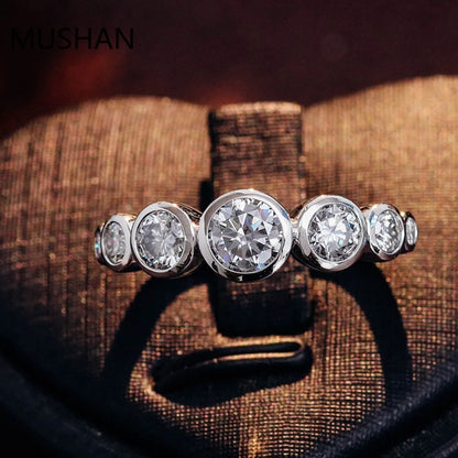 MUSHAN Luxury Custom 14K 18K Gold Rings Band Jewelry With Moissanite Diamond Lab Grown Gemstones Diamond Wedding Ring For Women