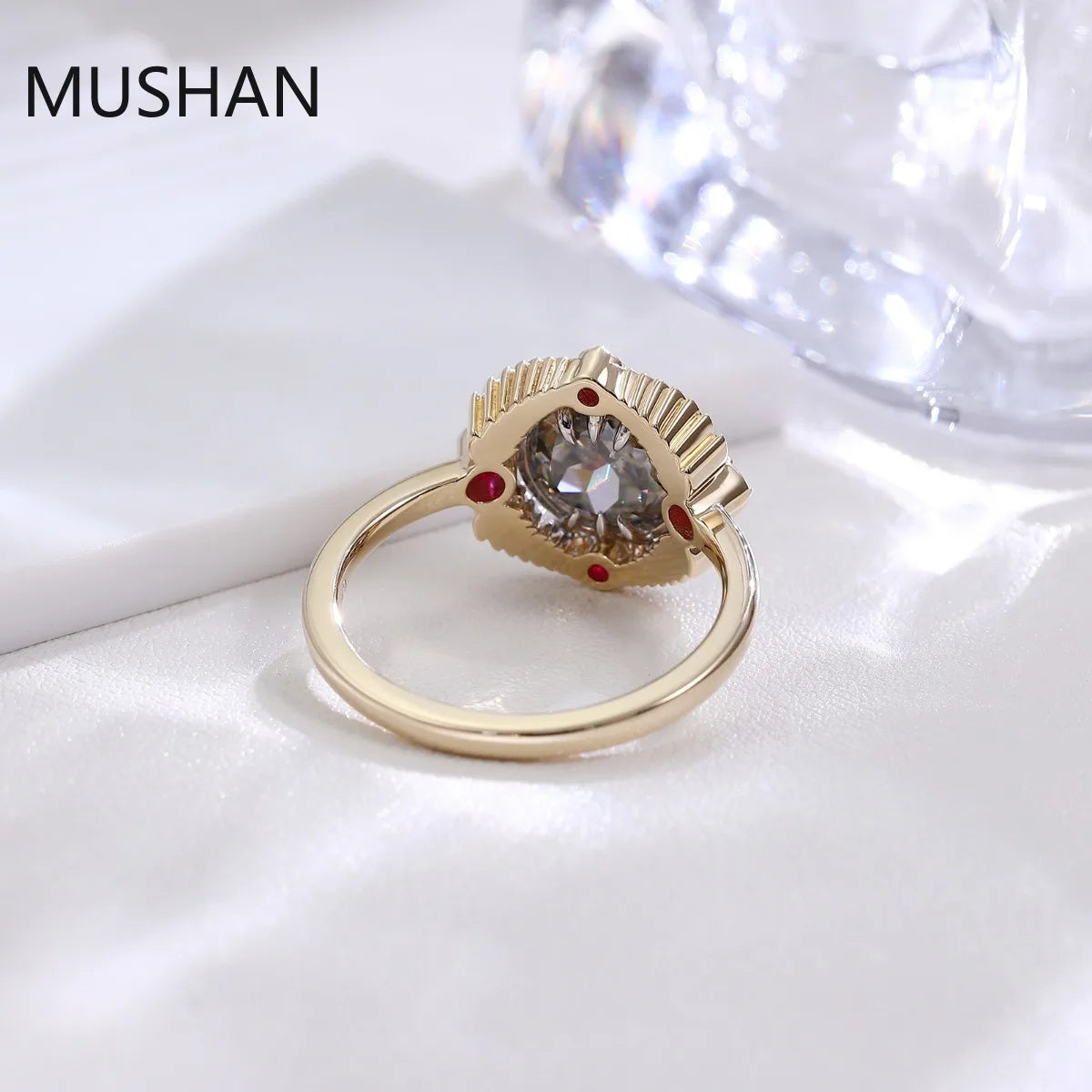 MUSHAN Luxury Custom 14K 18K Gold Rings Band Jewelry Women D Color Moissanite Diamond Lab Grown Gemstones Diamond Wedding Ring