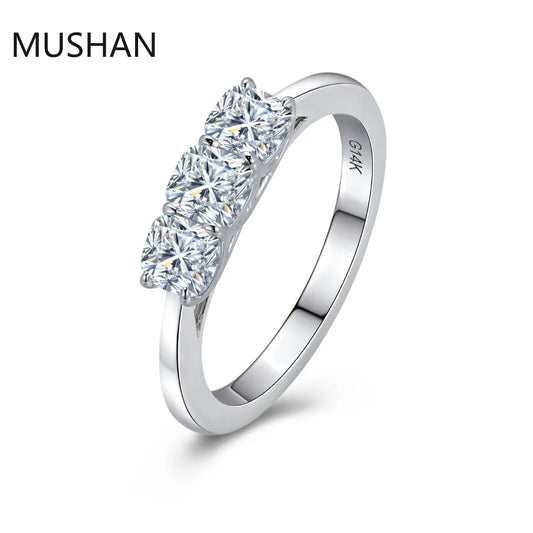 MUSHAN Luxury Custom 14K 18K Gold Rings Band Jewelry With Moissanite Diamond Lab Grown Gemstones Diamond Wedding Ring For Women