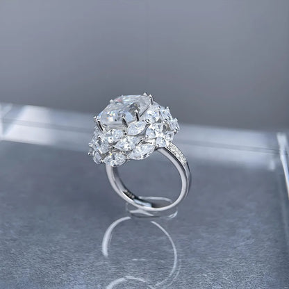 MUSHAN Luxury Jewelry 925 Sterling Silver Ring Band Women GRA Certificated Moissanite Diamond Emerald D Color Rings Fine Jewelry