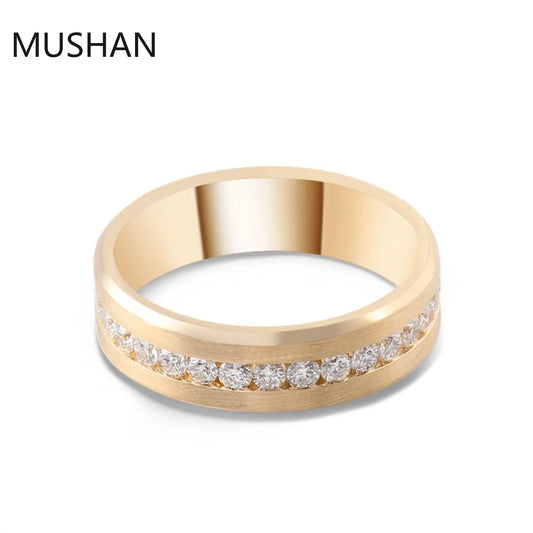 MUSHAN Luxury Custom 14K 18K Gold Rings Band Jewelry With Moissanite Diamond Lab Grown Gemstones Diamond Wedding Ring For Women