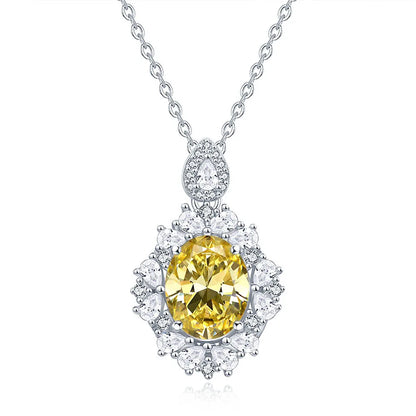 MuShan Jewelry 925 Sterling Silver Necklace Pendant Chain HCD Diamonds Bridal Shower Bachelorette Gift Women Necklaces Jewelry