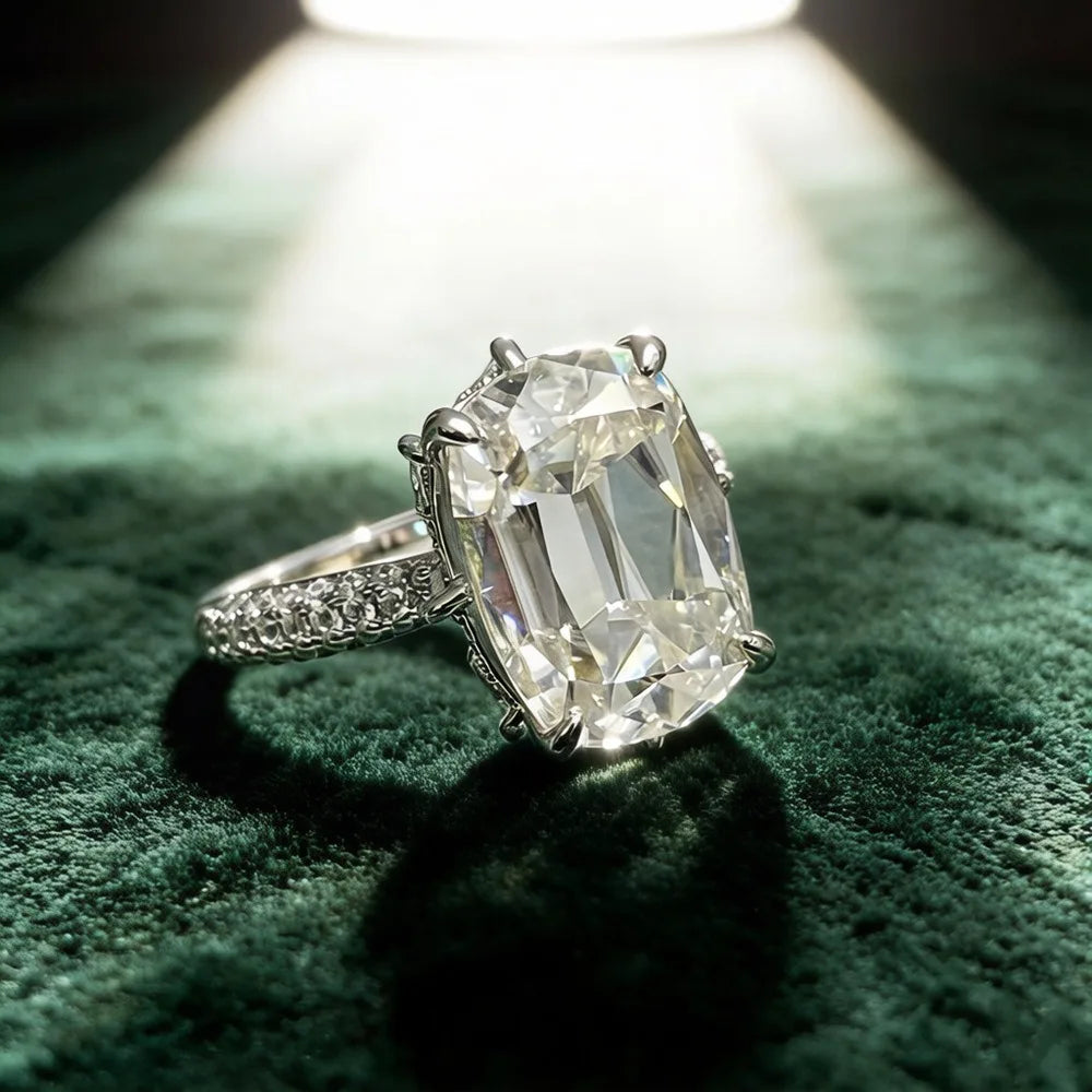 MUSHAN Luxury Jewelry 925 Sterling Silver Ring Band Women GRA Certificated Moissanite Diamond Emerald D Color Rings Fine Jewelry