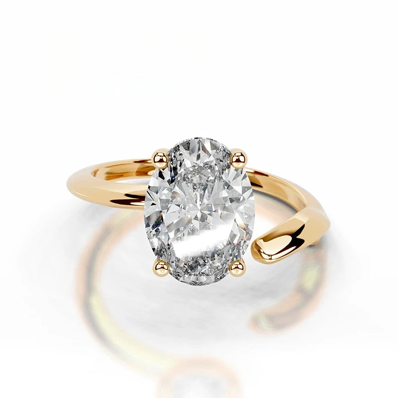 MuShan Brand Jewelry 925 Sterling Silver Rings VVS Moissanite Diamond Ring Ladies 18K Real Gold Plated MST Patent Jewellery