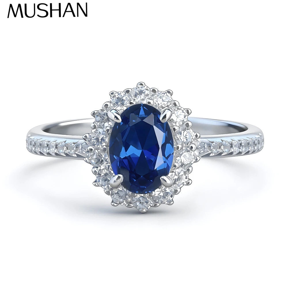 MuShan Jewelry 925 Sterling Silver Ring Wedding Band High Carbon Diamond Romantic Style Luxury Jewelry Women Rings Fine Jewelry