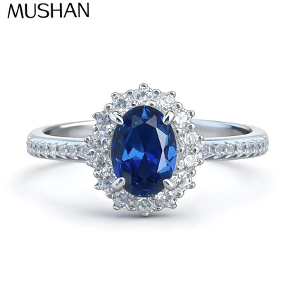 MuShan Jewelry 925 Sterling Silver Ring Wedding Band High Carbon Diamond Romantic Style Luxury Jewelry Women Rings Fine Jewelry