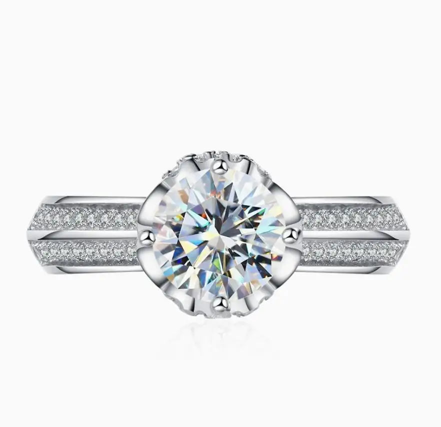 Anillos de plata de ley 925 MUSHAN Jewelry para mujer, alianzas de boda con diamante de moissanita, con certificado GRA, joyería fina