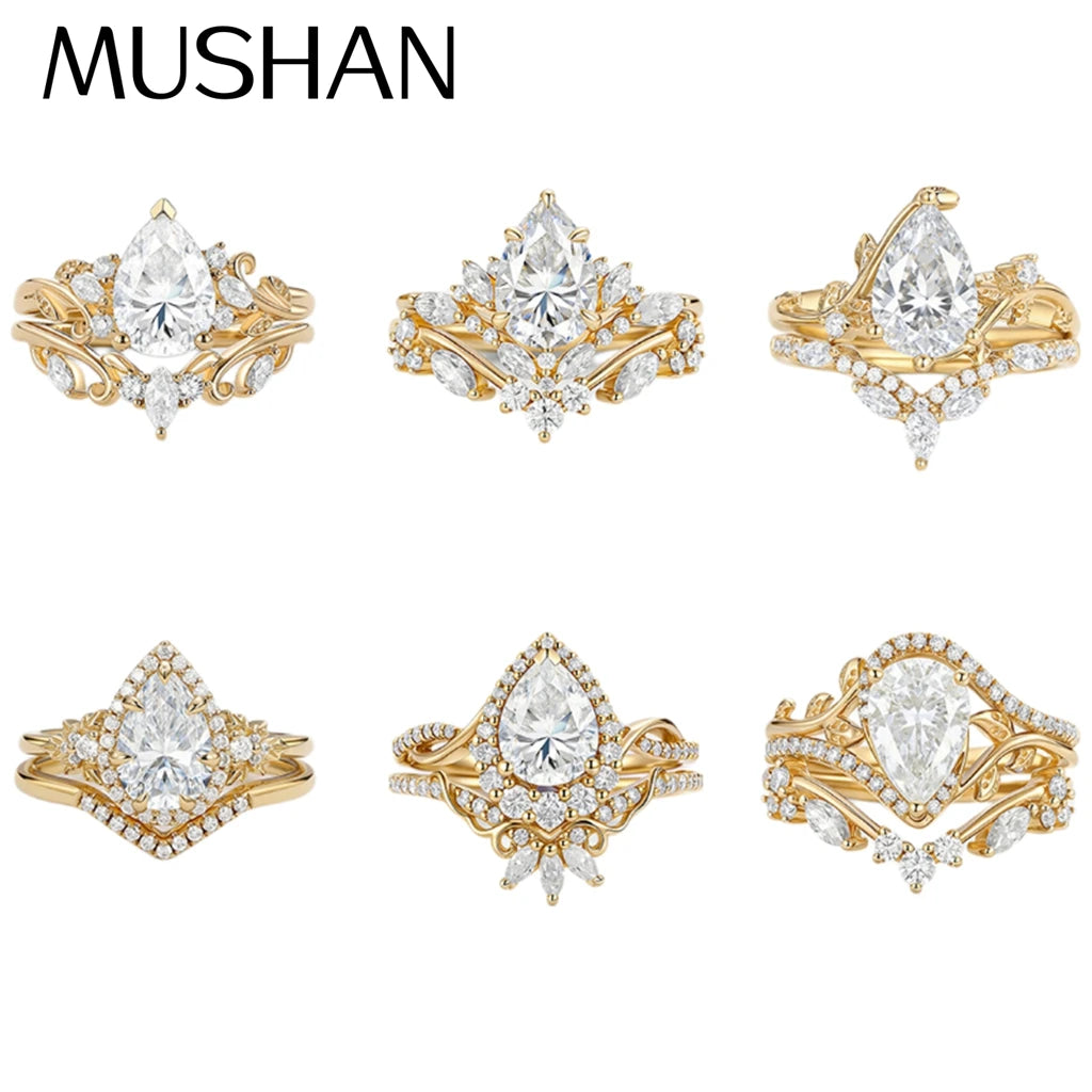 MUSHAN Custom Jewelry 925 Sterling Silver Ring Moissanite D Color VVS1 Fine Precious Glow 925 Sterling Silver Rings Diamond