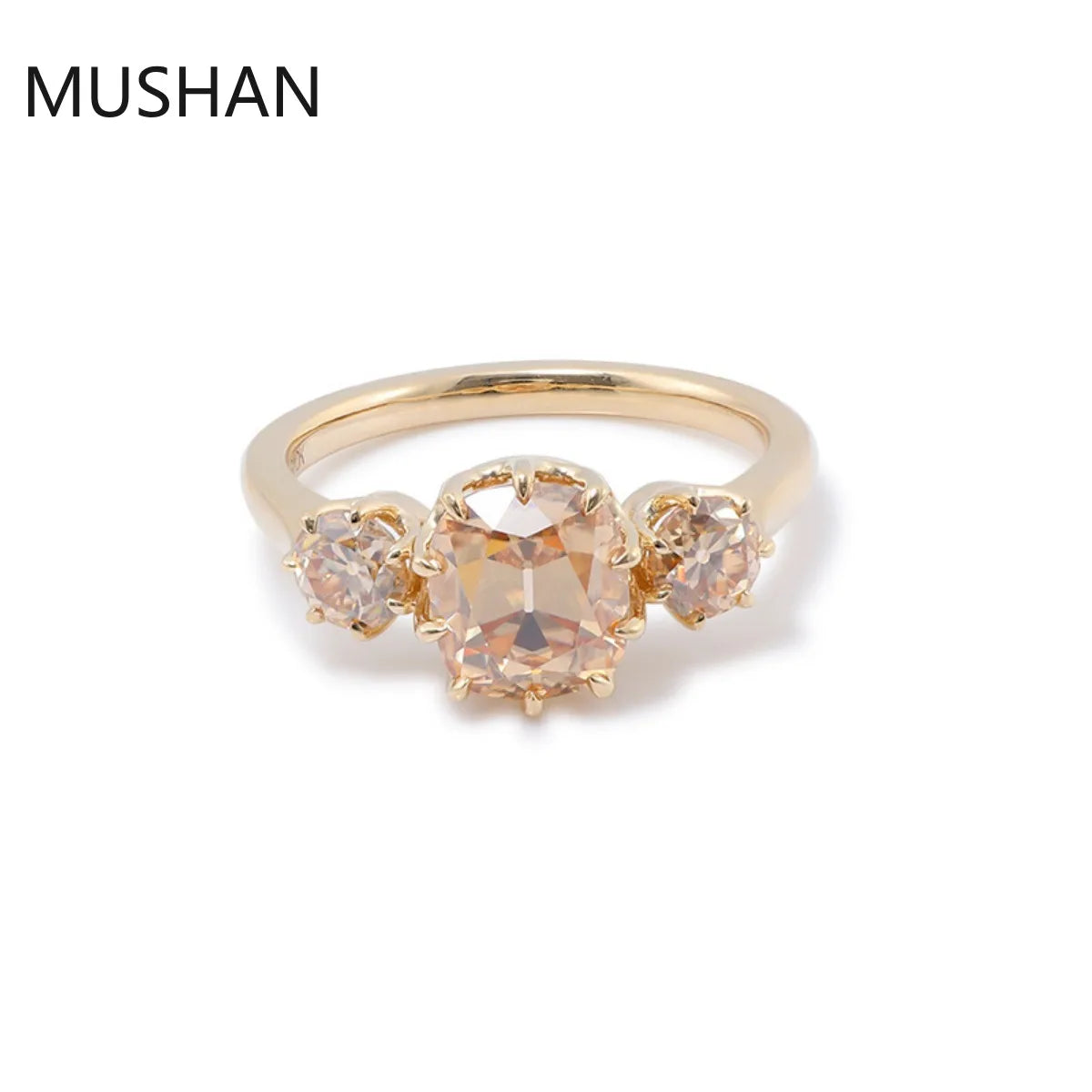 MUSHAN Luxury Custom 14K 18K Gold Rings Band Jewelry With Moissanite Diamond Lab Grown Gemstones Diamond Wedding Ring For Women