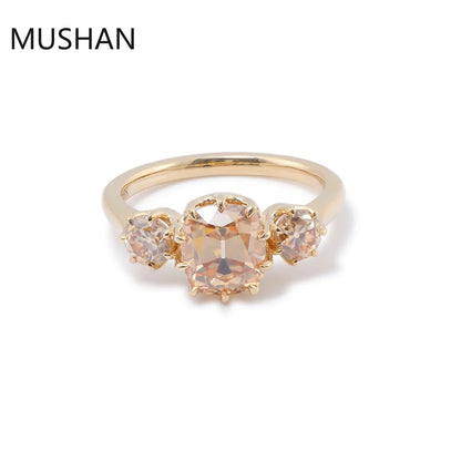 MUSHAN Luxury Custom 14K 18K Gold Rings Band Jewelry With Moissanite Diamond Lab Grown Gemstones Diamond Wedding Ring For Women