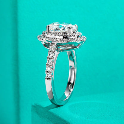 MUSHAN Luxury Jewelry 925 Sterling Silver Ring Band Women GRA Certificated Moissanite Diamond Emerald D Color Rings Fine Jewelry