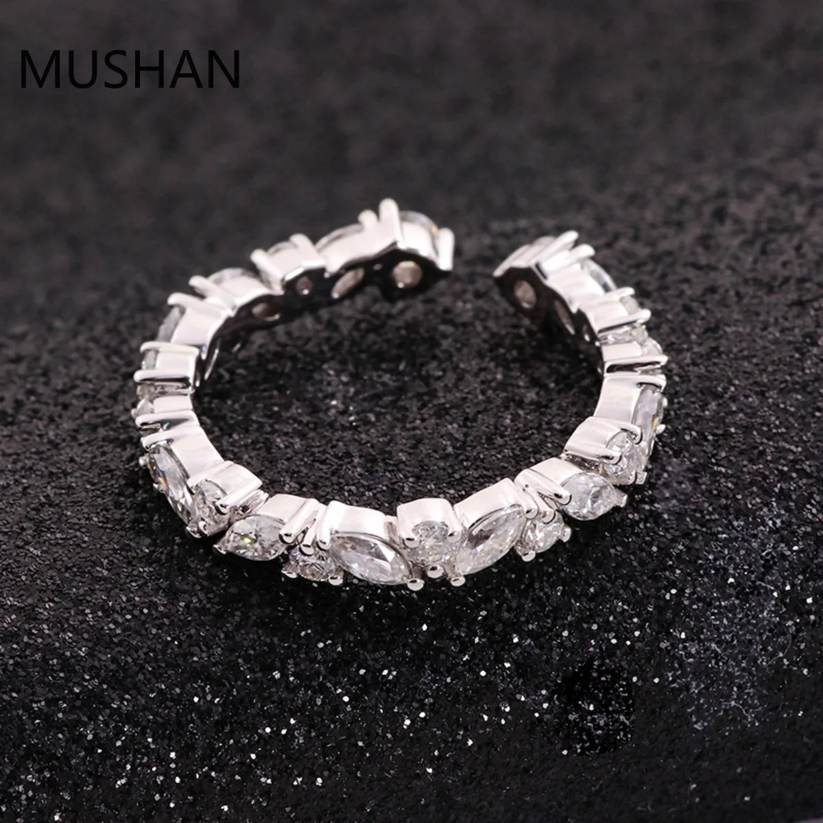 MUSHAN Luxury Custom 14K 18K Gold Rings Band Jewelry With Moissanite Diamond Lab Grown Gemstones Diamond Wedding Ring For Women