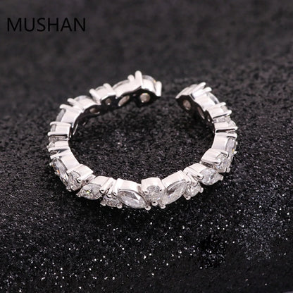 MUSHAN Luxury Custom 14K 18K Gold Rings Band Jewelry With Moissanite Diamond Lab Grown Gemstones Diamond Wedding Ring For Women