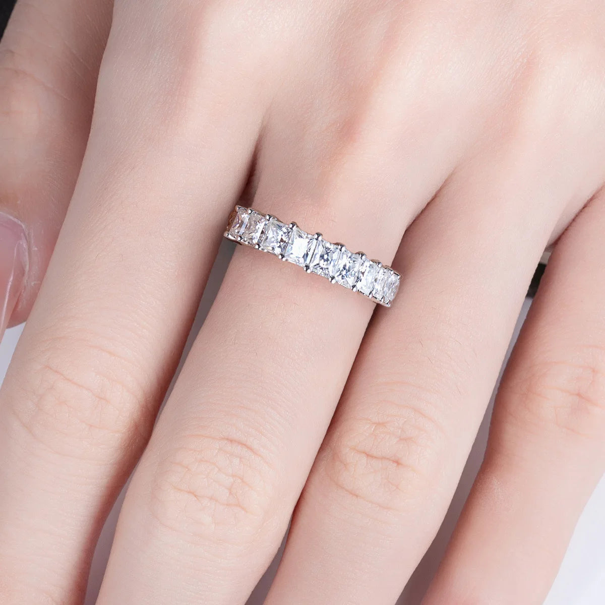 Bague de remise de diplôme MuShan pour femme en argent sterling 925 avec moissanite VVS, plaquée or véritable 18 carats, bague brevetée MST