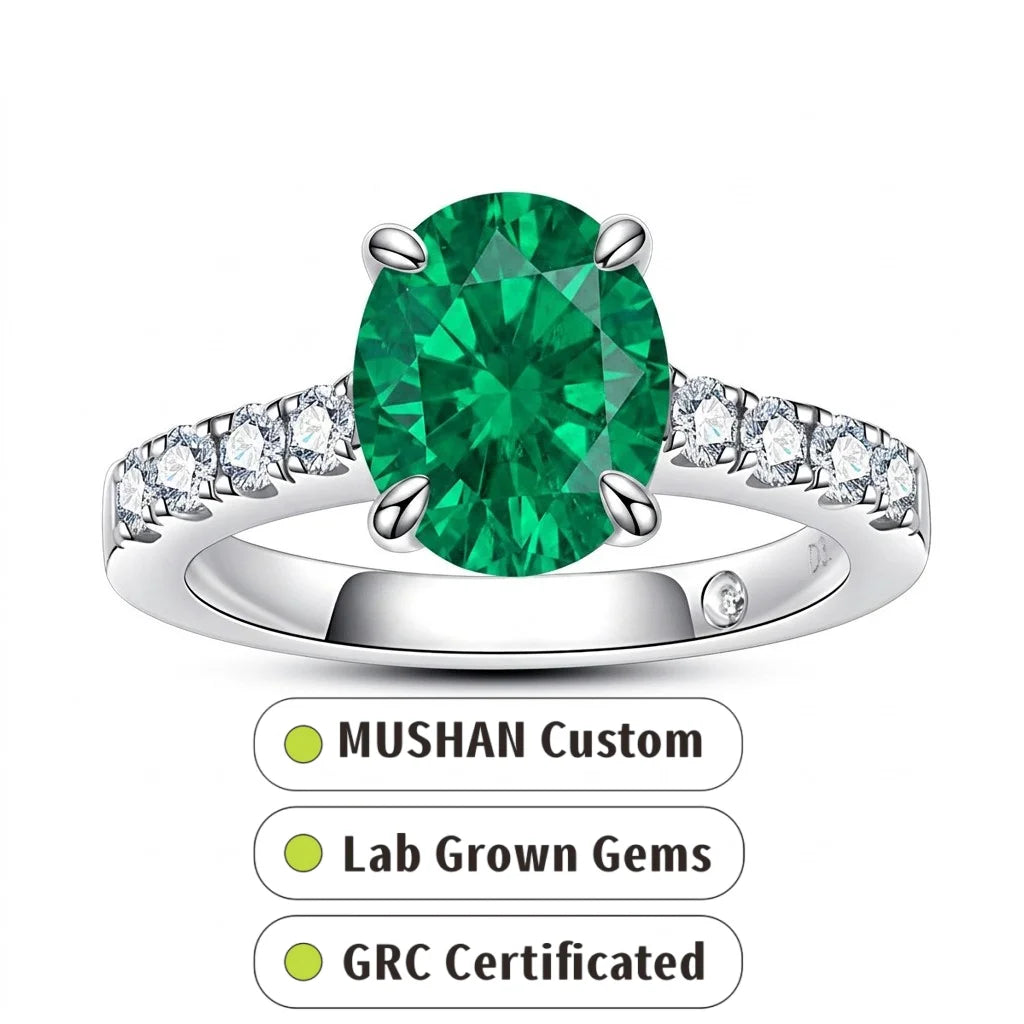 MUSHAN Custom Jewelry 925 Sterling Silver Ring Band 3 ct Lab Grown Gemstones Ruby Emerald Sapphire Sunflower Rings Jewelry