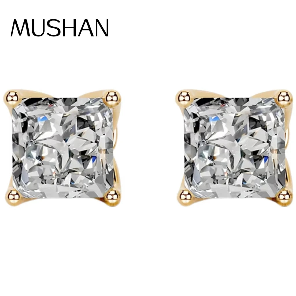 MUSHAN Custom Jewelry 18k Gold Stud Earrings 2ct Diamond 2 carats Lab Grown Diamonds Earrings Ear Pin IGI Certificated Jewelry