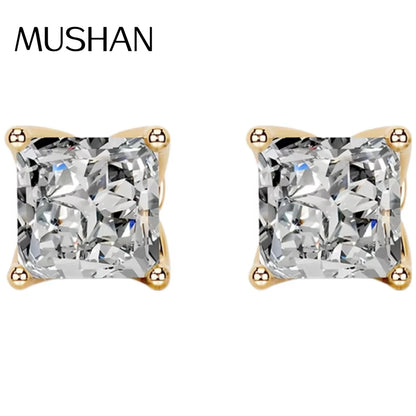 MUSHAN Custom Jewelry 18k Gold Stud Earrings 2ct Diamond 2 carats Lab Grown Diamonds Earrings Ear Pin IGI Certificated Jewelry